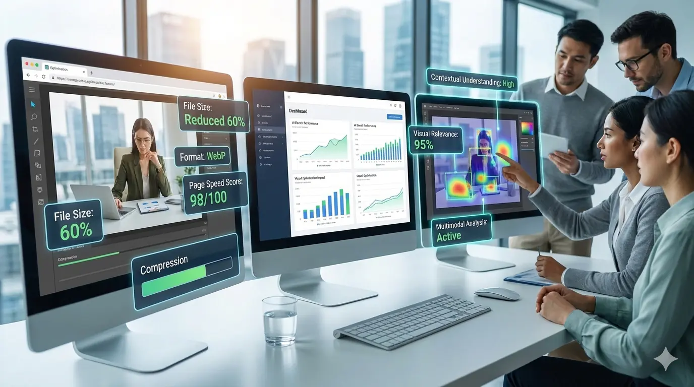 AI-ready image optimization workflow showing how images are interpreted by modern search engines