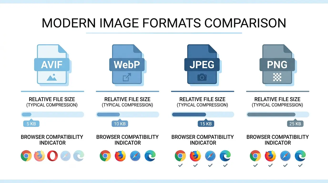 Best Image Format for Web: AVIF, WebP, PNG or JPEG in 2026